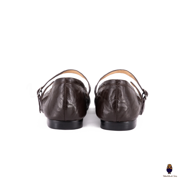 Woodchuck Sato Vintage Brown Leather Tabi Mary Jane Flats