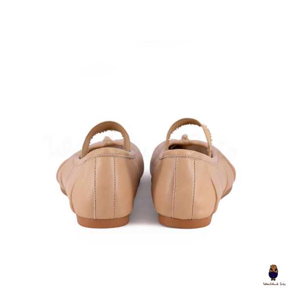 WoodChuckSato Ballerine da Uomo in Pelle Beige Tabi con Punta Divisa in Pelle "Invecchiata" con Fascia Elastica Taglie EU 35-45