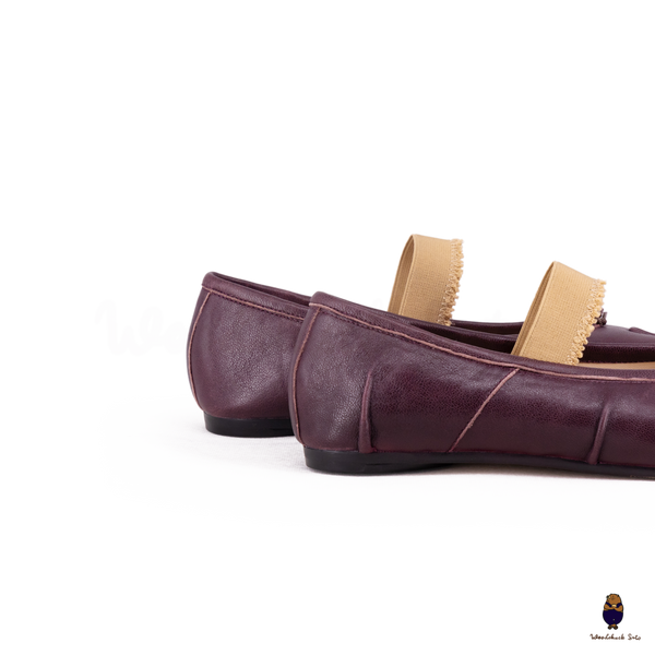 WoodChuckSato Ballerine da Uomo in Pelle "Invecchiata" Tabi Bordeaux con Punta Divisa con Fascia Elastica Taglie EU 35-45