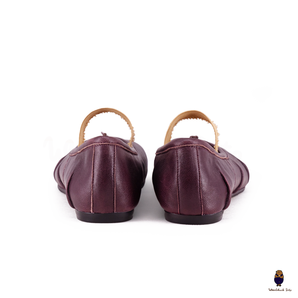 WoodChuckSato Ballerine da Uomo in Pelle "Invecchiata" Tabi Bordeaux con Punta Divisa con Fascia Elastica Taglie EU 35-45