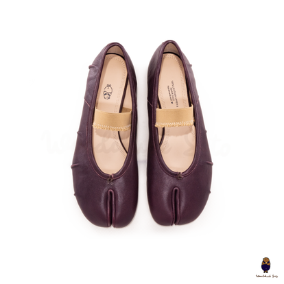 WoodChuckSato Women's Men's Burgundy Tabi Split-Toe