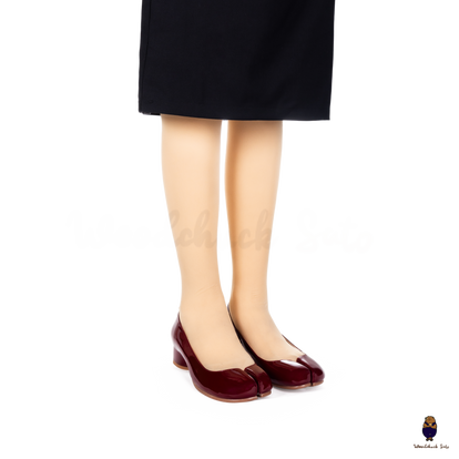 WoodchuckSato Glossy Red Patent Leather Tabi 3cm Heel Height