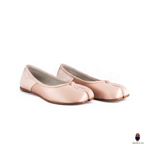 WoodChuckSato Women's Men's Light Pink Tabi Split-Toe Satin Ballet Flats Sizes EU 35-45