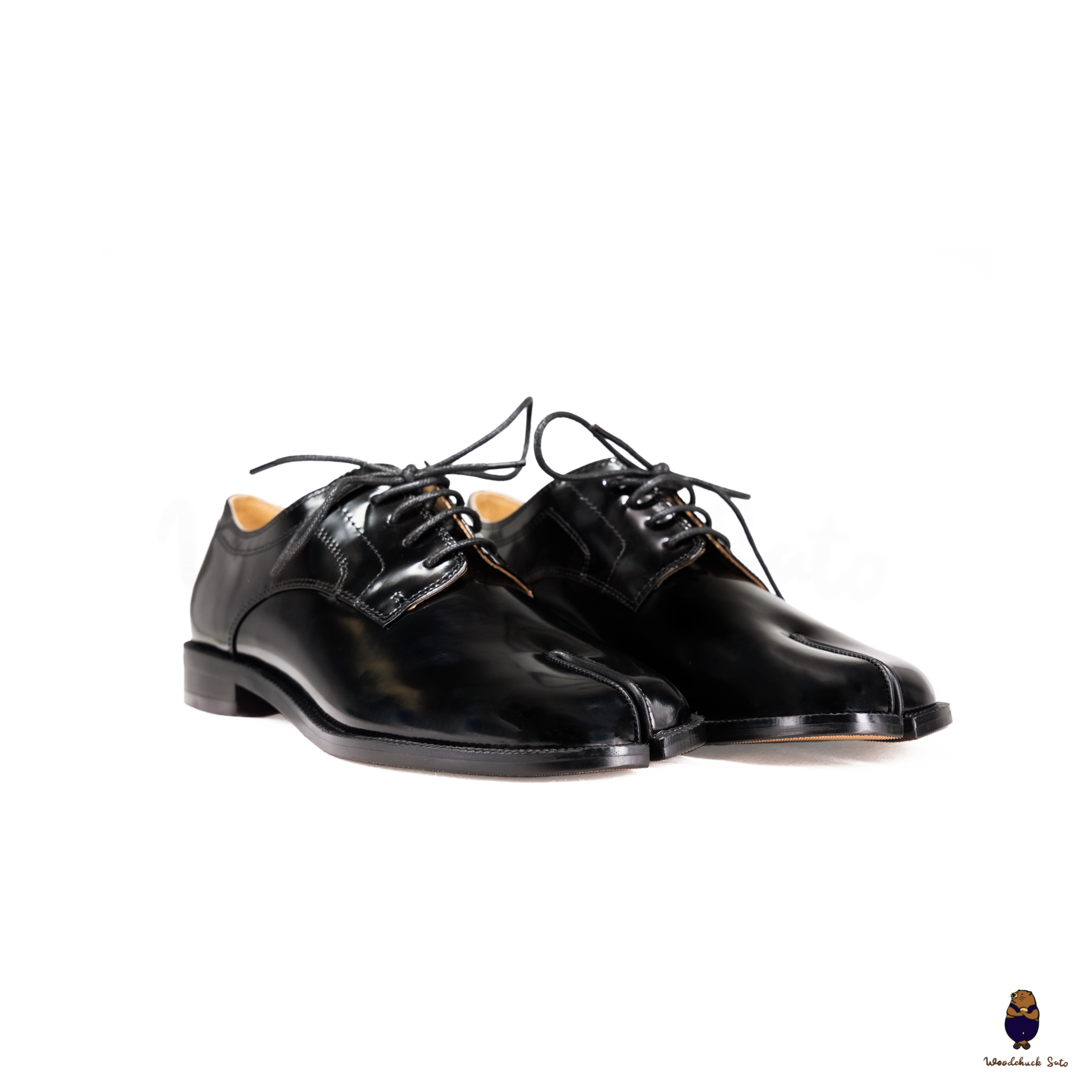 BEAUTIFUL SHOES　SLIT SHOES　23.5 WoodChuckSato Women's Men's Vintage Black Tabi Split-Toe Cow