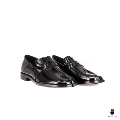 WoodChuckSato Women's Men's Vintage Black Tabi Split-Toe Cow