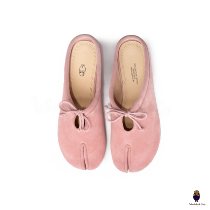 Woodchuck Sato Dusty Pink Suede Tabi Mules Split-Toe Flats with