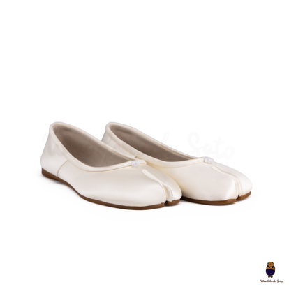 WoodChuckSato Women's Men's White Tabi Split-Toe Satin