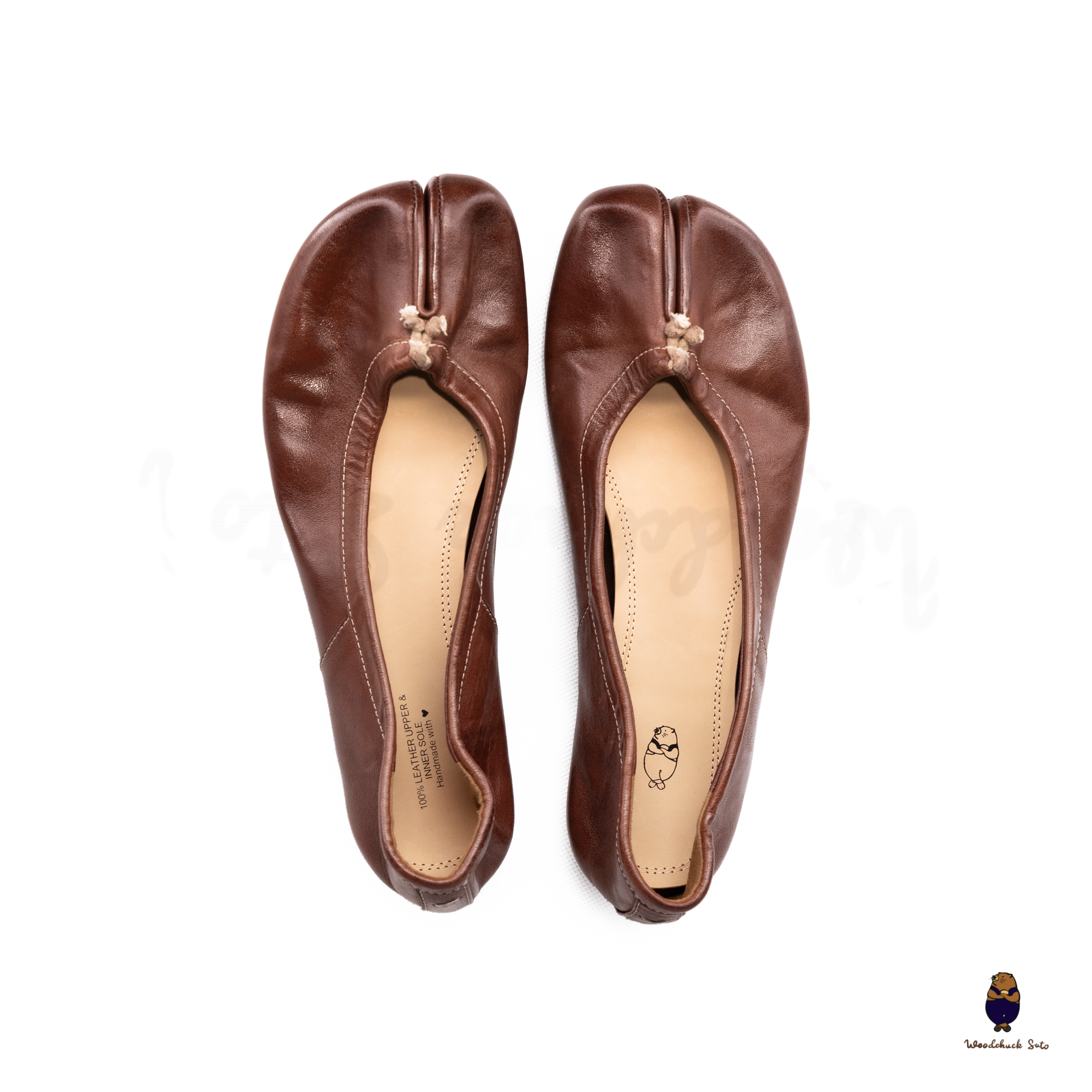 WoodchuckSato Japanese Vintage Mahogany Brown Horse Leather Tabi