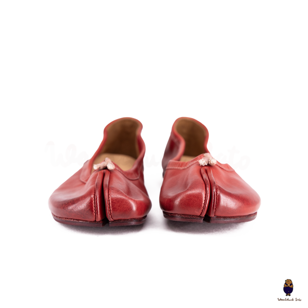 WoodchuckSato Red Vintage Horse Leather Tabi Ballet Flats 35-41