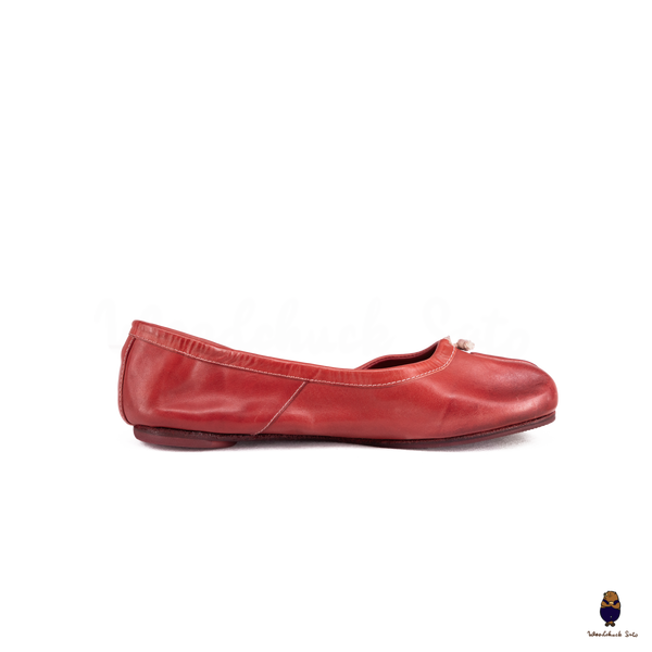 WoodchuckSato Red Horse Leather Tabi Ballet Ballerina Flats