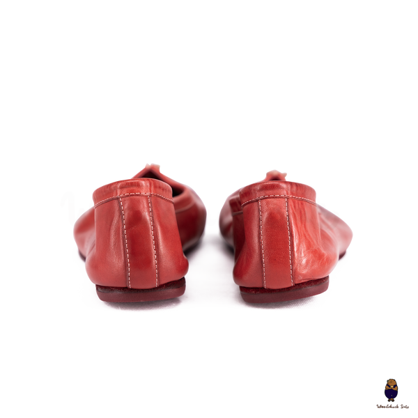 WoodchuckSato Red Horse Leather Tabi Ballet Ballerina Flats