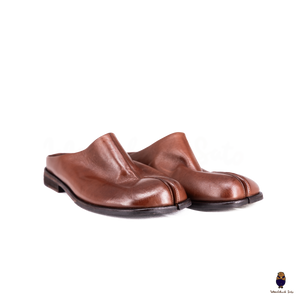 WoodchuckSato Brown Vintage Horse Leather Tabi Mules 35-48
