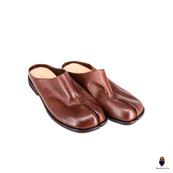WoodchuckSato Brown Vintage Horse Leather Tabi Mules 35-48