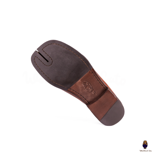 WoodchuckSato Brown Vintage Horse Leather Tabi Mules 35-48