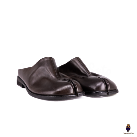 Woodchuck Sato Dark Espresso Vintage Horse Leather Tabi Mules EU 35–46