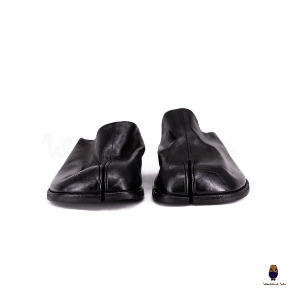 WoodchuckSato Black Vintage Horse Leather Tabi Mules 35–48