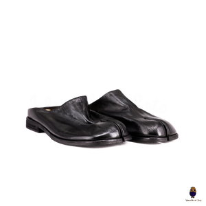 WoodchuckSato Black Vintage Horse Leather Tabi Mules 35–48