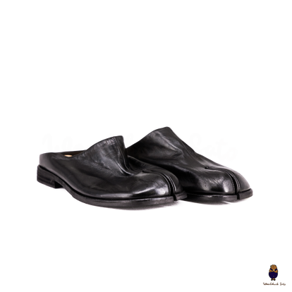 WoodchuckSato Vintage Black Horse Leather Tabi Split Toe Mules