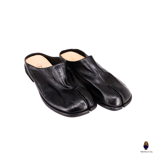 WoodchuckSato Black Vintage Horse Leather Tabi Mules 35–48