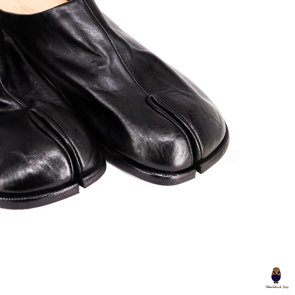 WoodchuckSato Black Vintage Horse Leather Tabi Mules 35–48