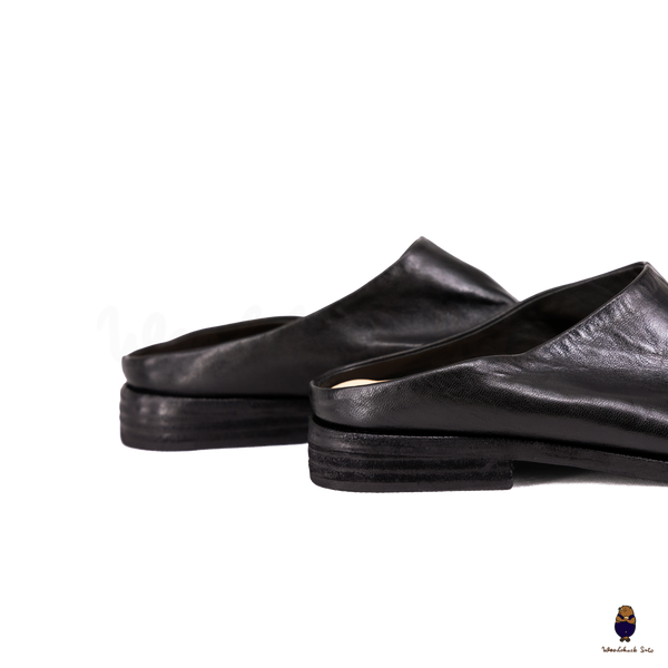 WoodchuckSato Black Vintage Horse Leather Tabi Mules 35–48