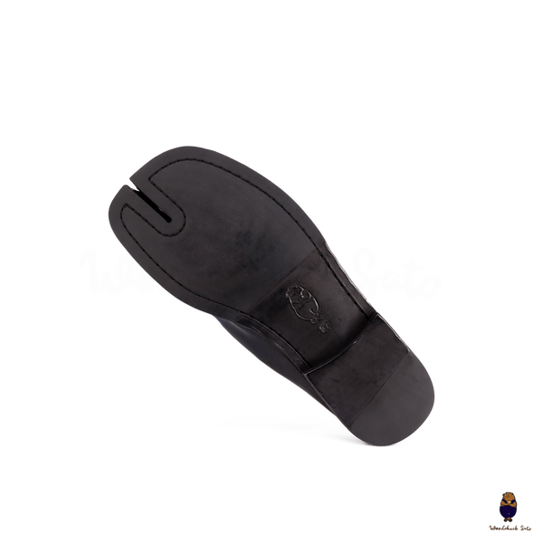WoodchuckSato Black Vintage Horse Leather Tabi Mules 35–48