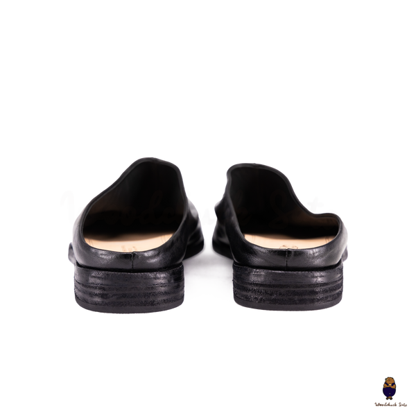 WoodchuckSato Black Vintage Horse Leather Tabi Mules 35–48