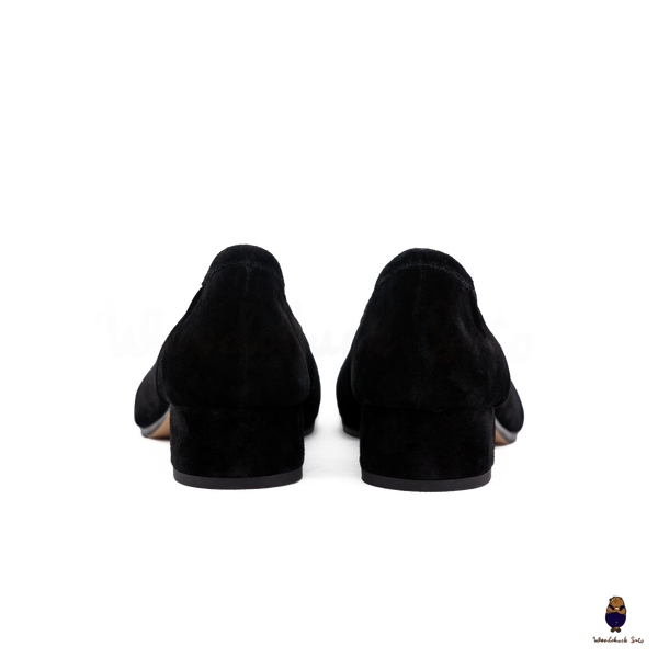 WoodchuckSato Black Suede Cow Leather Tabi 3cm Heels