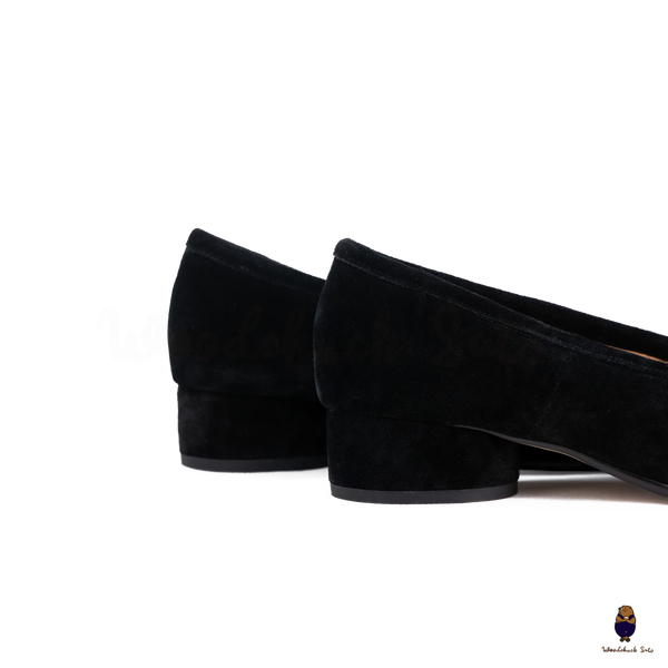 WoodchuckSato Black Suede Cow Leather Tabi 3cm Heels