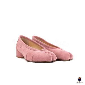 WoodchuckSato Pink Suede Cow Leather Tabi 3cm Heels