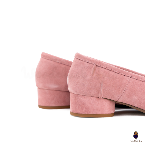 WoodchuckSato Pink Suede Cow Leather Tabi 3cm Heels