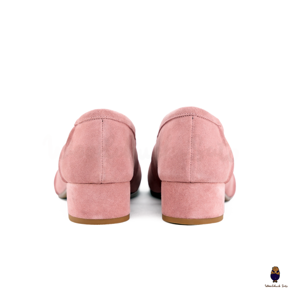 WoodchuckSato Pink Suede Cow Leather Tabi 3cm Heels