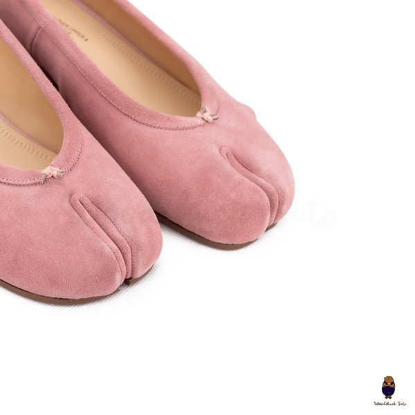 WoodchuckSato Pink Suede Cow Leather Tabi 3cm Heels