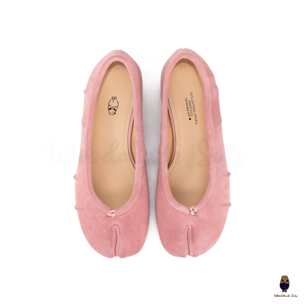 WoodchuckSato Pink Suede Cow Leather Tabi 3cm Heels