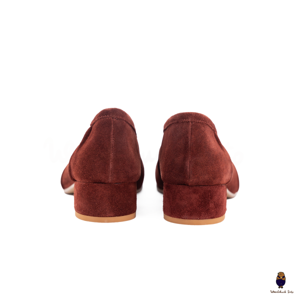 WoodchuckSato Mahogany Suede Cow Leather Tabi 3cm Heels