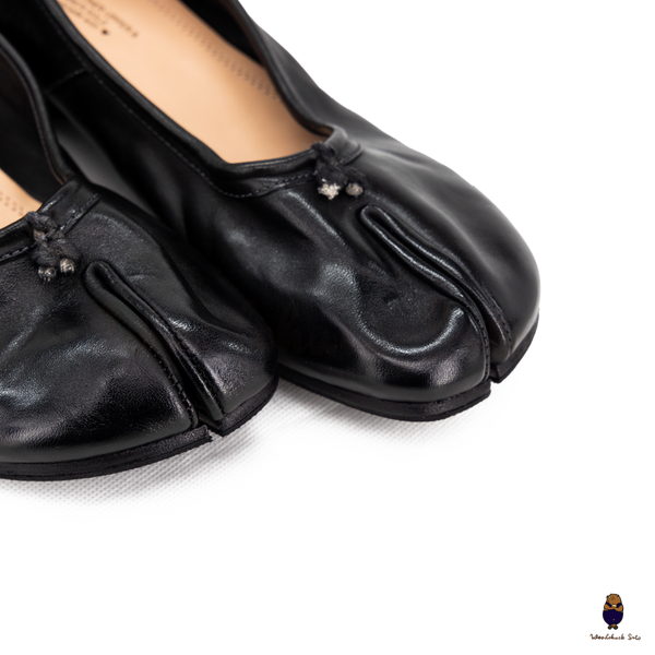 WoodchuckSato Black Horse Leather Tabi 3cm Heels