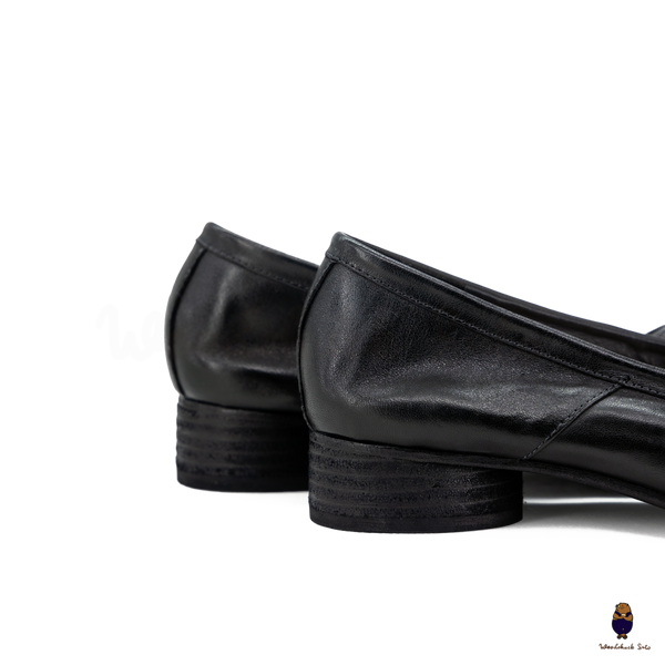 WoodchuckSato Black Horse Leather Tabi 3cm Heels