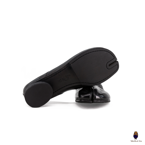 WoodchuckSato Black Horse Leather Tabi 3cm Heels