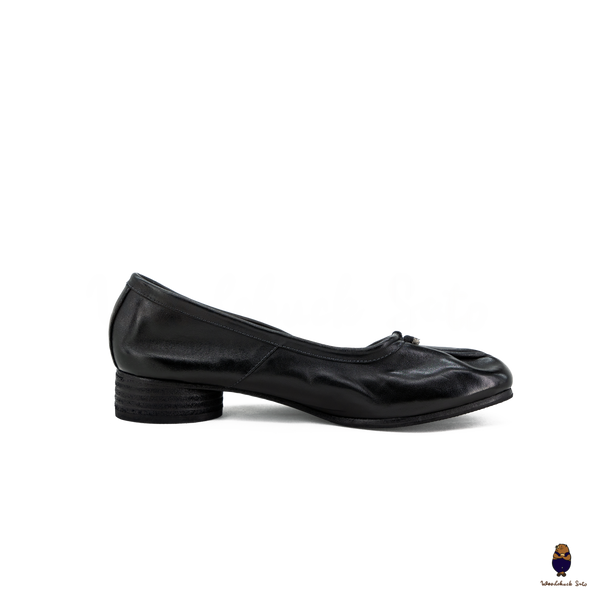 WoodchuckSato Black Horse Leather Tabi 3cm Heels