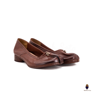 WoodchuckSato Brown Horse Leather Tabi 3cm Heels