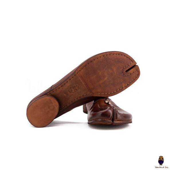 WoodchuckSato Brown Horse Leather Tabi 3cm Heels
