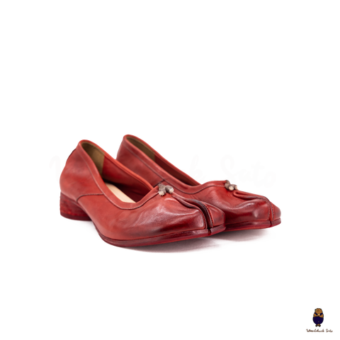 WoodchuckSato Red Horse Leather Tabi 3cm Heels
