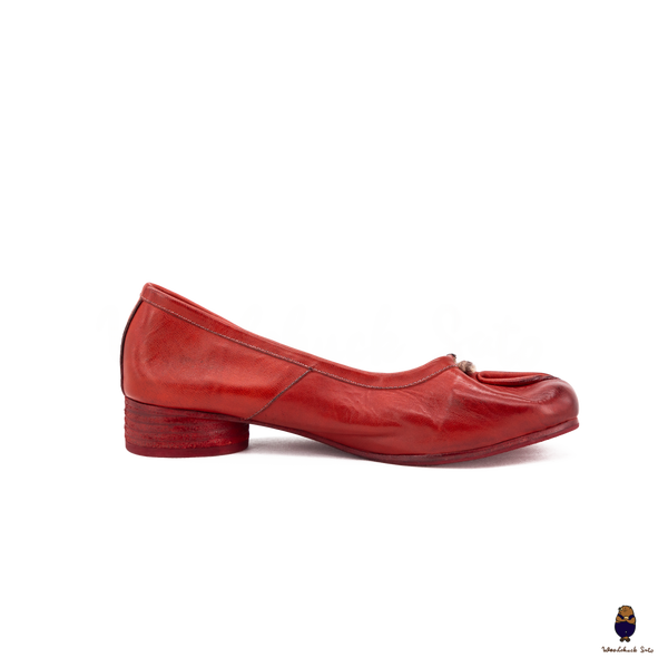 WoodchuckSato Red Horse Leather Tabi 3cm Heels