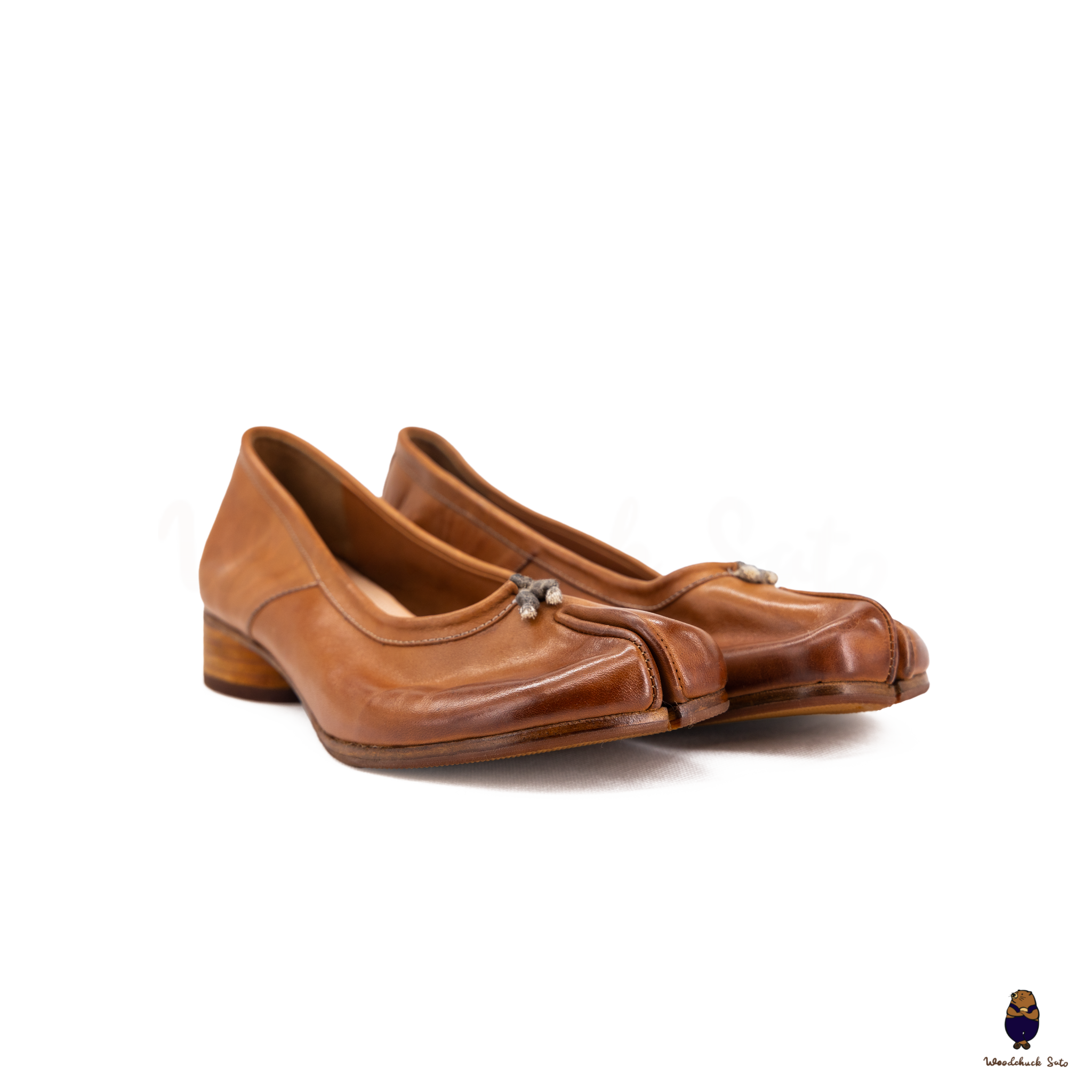 WoodchuckSato Tan Horse Leather Tabi 3cm Heels