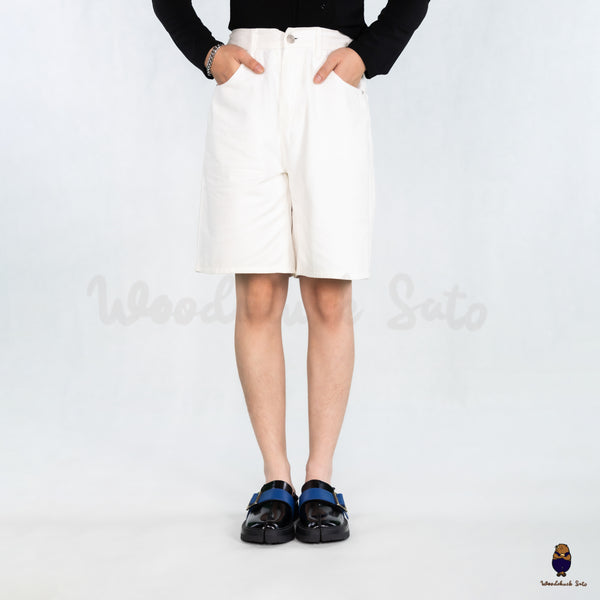 WoodchuckSato Black Fold-Heel Edge-Beaded Cowhide Leather Tabi Loafers with Removable Blue Strap and Chunky Sole