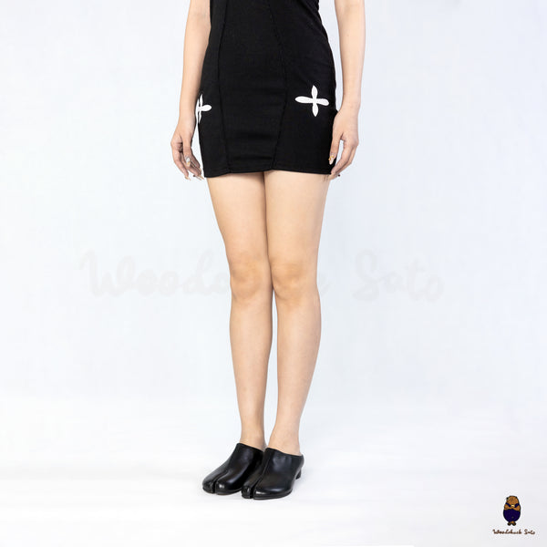 WoodchuckSato Black Grained Calf Leather Tabi Mule