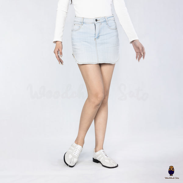 WoodchuckSato White Leather & Suede Tabi Lace-Up Shoes