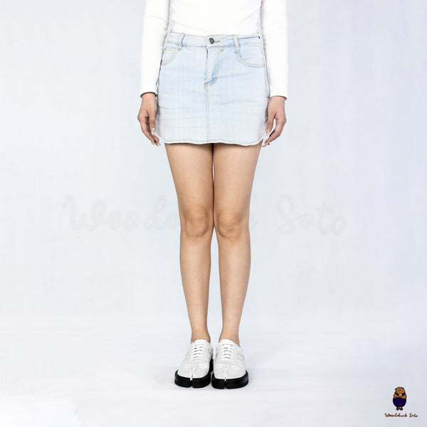 WoodchuckSato White Leather & Suede Platform Tabi Lace-Up Shoes