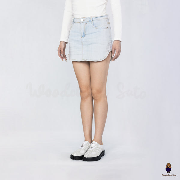 WoodchuckSato White Leather & Suede Platform Tabi Lace-Up Shoes