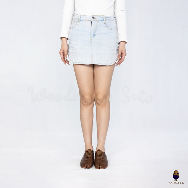 WoodchuckSato Brown Cow Leather German Trainer Tabi Sneakers